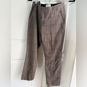 Anthropologie Women’s Plaid Pants with Red Windowpane